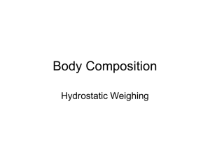 Hydrostatic Weighing