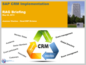 CRM - PMO Status Report