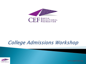 Preparing You For The College Admission Process
