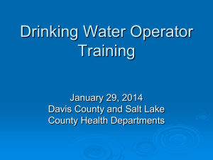 Drinking Water Operator Training for SLVHD & Davis