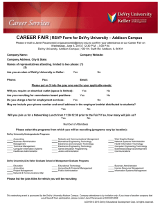 CAREER FAIR | RSVP Form for DeVry University – Addison Campus