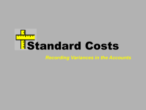 Standard Costs - ORU Accounting