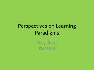 Perspectives on Learning Paradigms