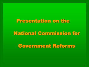 Presentation on the National Commission for Government Reforms