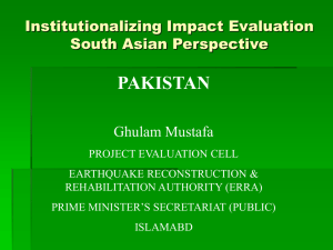 Institutionalizing Impact Evaluation: South Asian Perspective