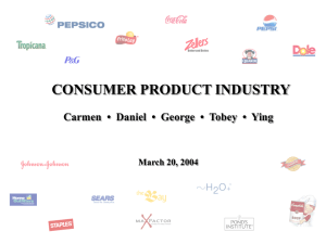 Consumer Product Industry - Beedie School of Business