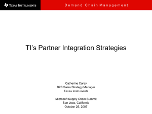 TI's Partner Integration Strategies - Center