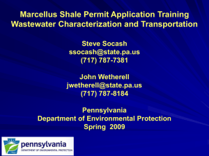 Wastewater Characterization and Transportation