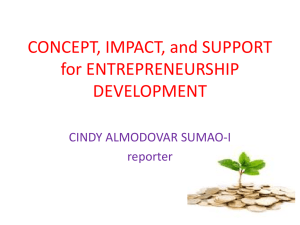 Concept, Impact and Suppport for Enterprenueral Development