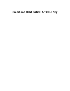 Credit and Debt Critical Aff Case Neg