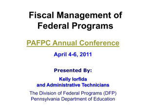 Fiscal Management of Federal Programs