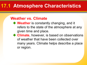 17.1 Atmosphere Characteristics
