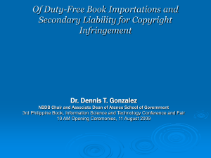 Of Duty-free Book Importation and Secondary Liability for Copyright
