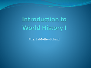 World History Introduction Freshman
