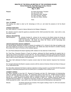 5.11.10 Regular Meeting Minutes - Glendale Elementary School