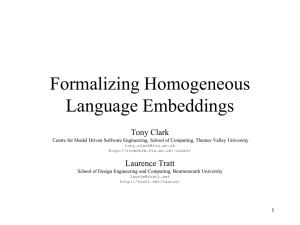 Formalizing Homogeneous Language Embeddings (LDTA at