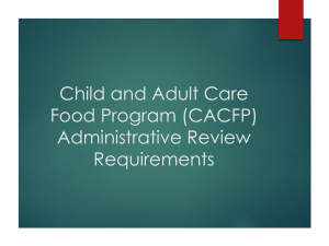 Child and Adult Care Food Program (CACFP) Administrative Review