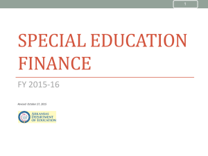 2015-16 SPED Budget - ADE Special Education