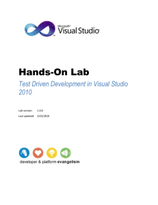 Visual Studio 2010: Test Driven Development