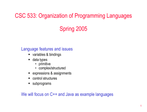 Organization of Programming Languages