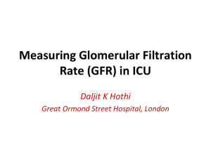 Measuring Glomerular Filtration Rate (GFR) in ICU