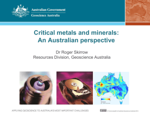 Australia*s Uranium, REE and other Critical Commodities