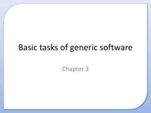 Basic tasks of generic software