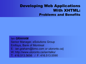 Developing Web Applications With XHTML: Problems and Benefits