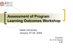 Assessment of Program Learning Outcomes
