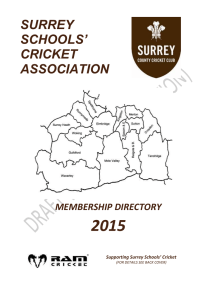 officers 2014 - 2015 - Surrey Schools Cricket Association