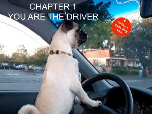 CHAPTER 1 YOU ARE THE DRIVER