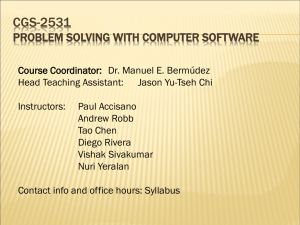 CGS-2531 Problem Solving with Computer Software