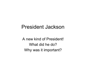 President Jackson - ChurchillHistory