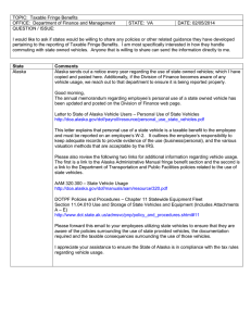 TOPIC: Taxable Fringe Benefits OFFICE: Department of Finance and