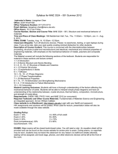 Syllabus for MAE 3324 – 001 Summer 2012 Instructor's Name