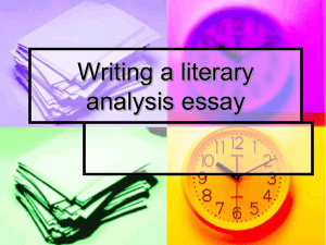 Writing an analytical essay