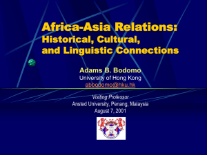 Historical, Cultural, and Linguistic Connections between Africa and