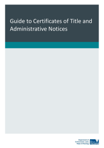 Guide to Certificates of Title and Administrative Notices
