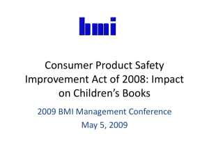 Consumer Products Safety Improvement Act Update - BMI