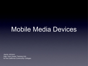Mobile Media Devices  - High Tech Center Training Unit