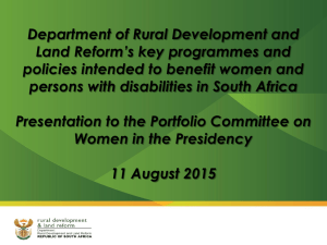 Department of Rural Development and Land Reform's key