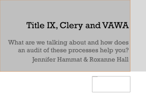 VAWA, Clery & Title IX