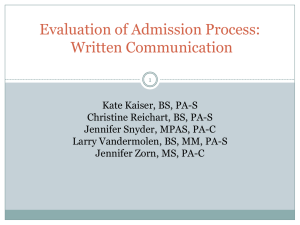 Scrutiny of an Admission Process: Optimal Ways to