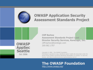 OWASP Application Security Assessment Standards Project