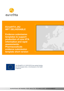 EUnetHTA evidence submission template for pharmaceuticals short