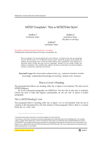 MTED style sheet/template