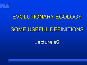 Evolutionary Ecology1