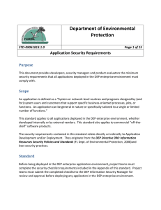 Application Security Standard - Florida DEP Public SharePoint Site