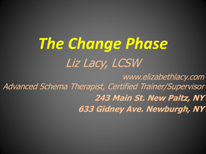 Schema Therapy: The Change Phase