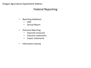 Federal Reporting - College of Agricultural Sciences